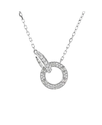 Pre-owned Pre-owned Cartier  Cartier Love Interlocking Pave Necklace 18k White Gold And Diamonds, 16"