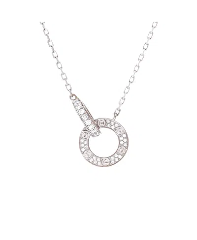 Pre-owned Pre-owned Cartier  Cartier Love Interlocking Pave Necklace 18k White Gold And Diamonds, 16"