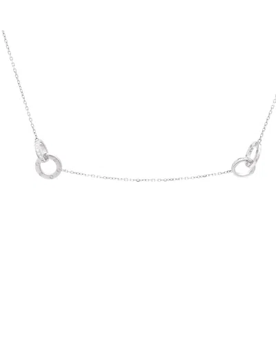 Pre-owned Pre-owned Cartier  Cartier Love Interlocking Station Necklace 18k White Gold And Diamonds