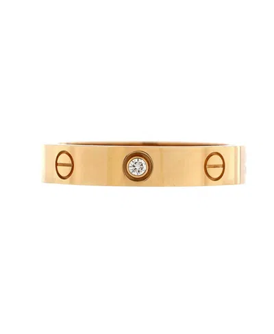 Pre-owned Pre-owned Cartier  Cartier Love Wedding Band 1 Diamond Ring 18k Gold With Diamond