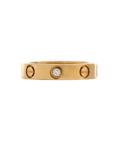 Pre-owned Pre-owned Cartier  Cartier Love Wedding Band 1 Diamond Ring 18k Gold With Diamond