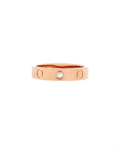 Pre-owned Pre-owned Cartier  Cartier Love Wedding Band 1 Diamond Ring 18k Rose Gold With Diamond