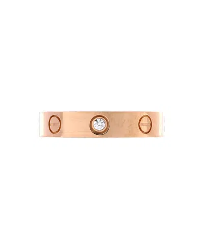 Pre-owned Pre-owned Cartier  Cartier Love Wedding Band 1 Diamond Ring 18k Rose Gold With Diamond In Pink