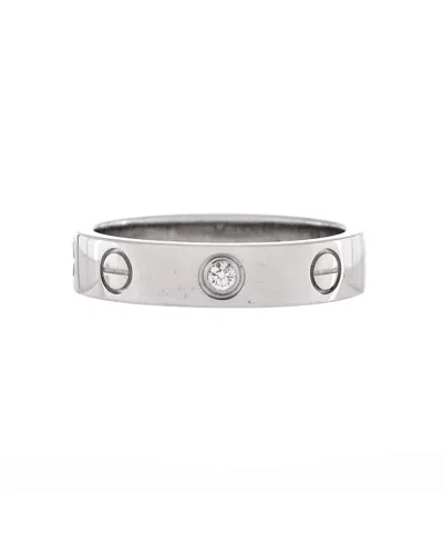 Pre-owned Pre-owned Cartier  Cartier Love Wedding Band 1 Diamond Ring 18k White Gold With Diamond