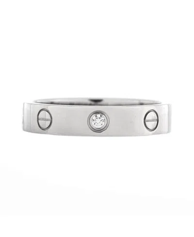 Pre-owned Pre-owned Cartier  Cartier Love Wedding Band 1 Diamond Ring 18k White Gold With Diamond