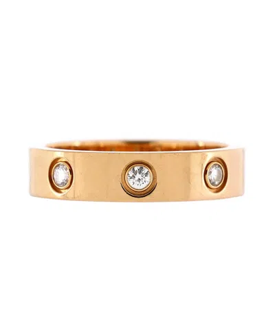Pre-owned Pre-owned Cartier  Cartier Love Wedding Band 8 Diamonds Ring 18k Rose Gold With Diamonds In Pink
