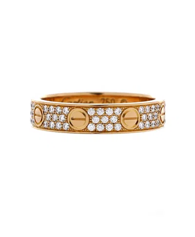 Pre-owned Pre-owned Cartier  Cartier Love Wedding Band Pave Diamonds Ring 18k Gold And Diamonds