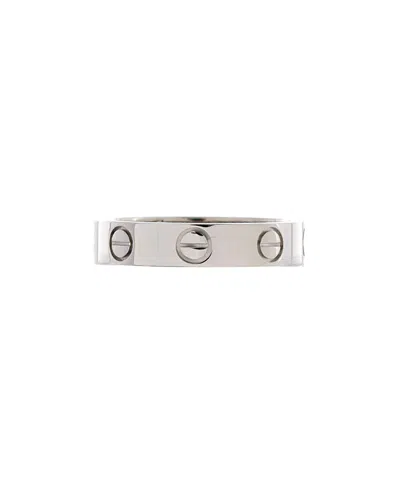 Pre-owned Pre-owned Cartier  Cartier Love Wedding Band Ring Platinum In Silver