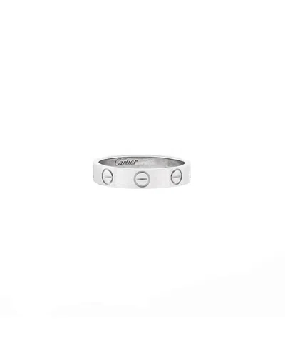 Pre-owned Pre-owned Cartier  Cartier Love Wedding Band Ring Platinum In Silver