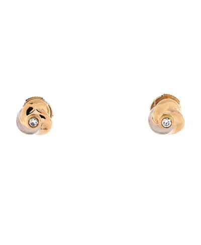 Pre-owned Pre-owned Cartier  Cartier Mini Trinity Stud Earrings 18k Tricolor Gold With Diamond