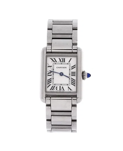 Pre-owned Pre-owned Cartier  Cartier Must De Cartier Tank Quartz Watch In Stainless Steel 22mm In Brown