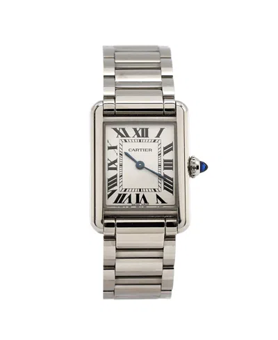 Pre-owned Pre-owned Cartier  Cartier Must De Cartier Tank Quartz Watch In Stainless Steel 22mm In Silver