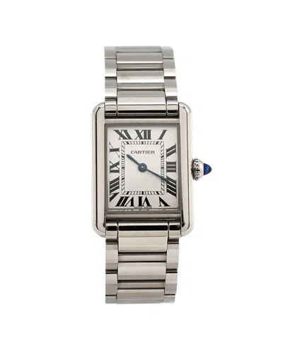 Pre-owned Pre-owned Cartier  Cartier Must De Cartier Tank Quartz Watch In Stainless Steel 22mm In Silver
