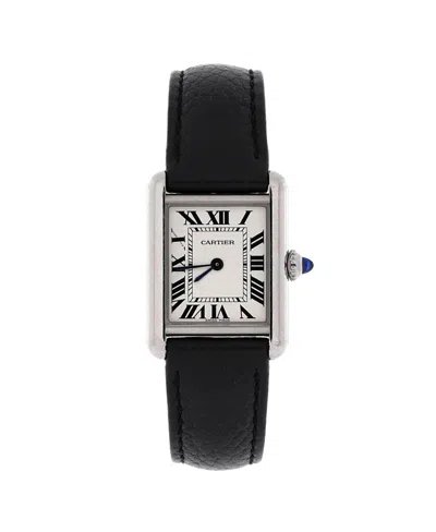 Pre-owned Pre-owned Cartier  Cartier Must De Cartier Tank Quartz Watch In Stainless Steel And Leather 22mm In Brown