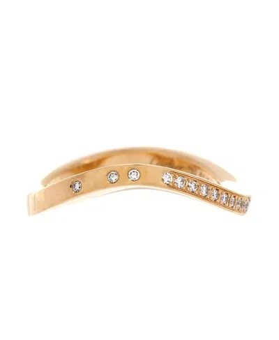 Pre-owned Pre-owned Cartier  Cartier Paris Nouvelle Vague Wave Ring 18k Gold With Diamonds