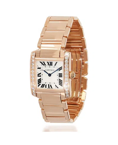 Pre-owned Cartier  Cartier Rose Gold Tank Francaise Wjta0023 28.70