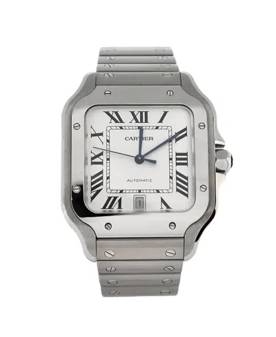 Pre-owned Pre-owned Cartier  Cartier Santos De Cartier Automatic Watch In Stainless Steel 40mm In Brown