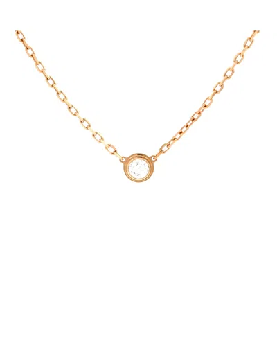 Pre-owned Pre-owned Cartier  Cartier Small Cartier D'amour Pendant Necklace 18k Rose Gold With Diamond, 16 - 14.75