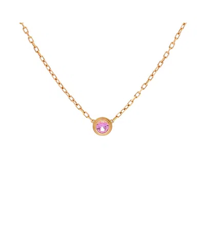 Pre-owned Pre-owned Cartier  Cartier Small Cartier D'amour Pendant Necklace 18k Rose Gold With Pink Sapphire, 14.75 - 1
