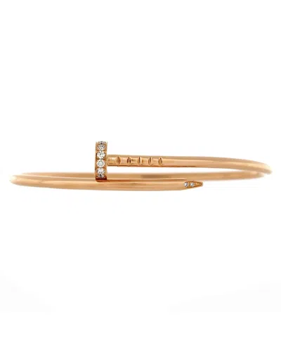 Pre-owned Pre-owned Cartier  Cartier Small Juste Un Clou Bracelet 18k Rose Gold With Diamonds
