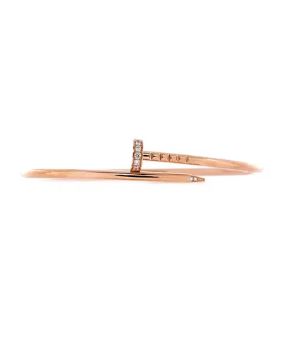 Pre-owned Pre-owned Cartier  Cartier Small Juste Un Clou Bracelet 18k Rose Gold With Diamonds In Pink