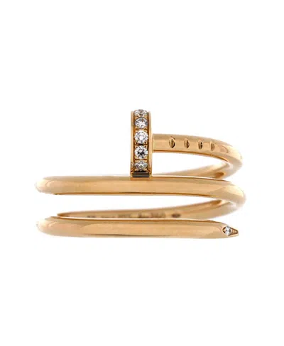 Pre-owned Pre-owned Cartier  Cartier Small Juste Un Clou Double Ring 18k Gold And Diamonds