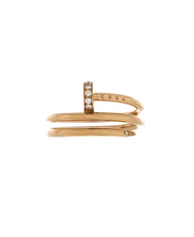 Pre-owned Pre-owned Cartier  Cartier Small Juste Un Clou Double Ring 18k Gold And Diamonds