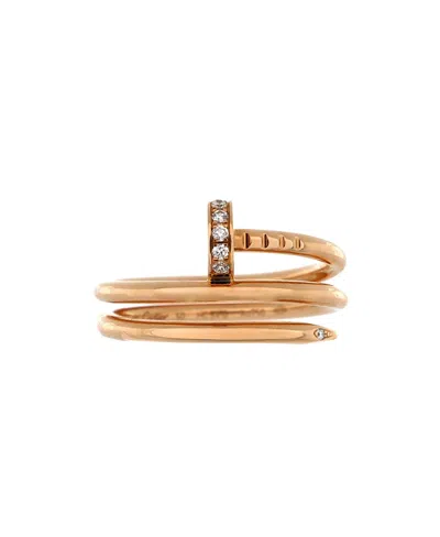 Pre-owned Pre-owned Cartier  Cartier Small Juste Un Clou Double Ring 18k Rose Gold And Diamonds