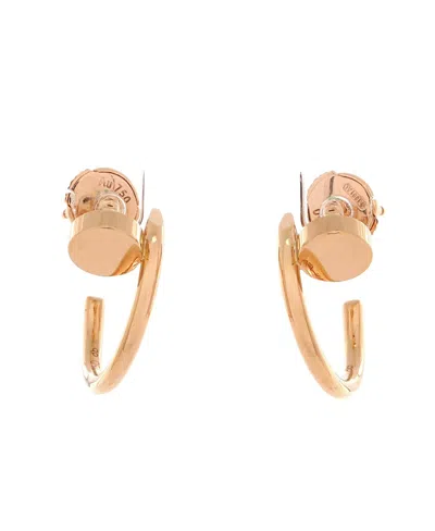 Pre-owned Pre-owned Cartier  Cartier Small Juste Un Clou Hoop Earrings 18k Rose Gold In Pink