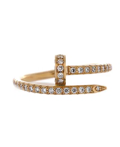 Pre-owned Pre-owned Cartier  Cartier Small Juste Un Clou Paved Ring 18k Gold With Diamonds