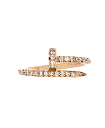 Pre-owned Pre-owned Cartier  Cartier Small Juste Un Clou Paved Ring 18k Rose Gold With Diamonds
