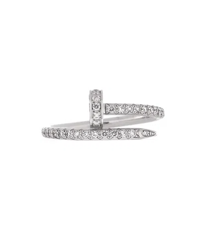 Pre-owned Pre-owned Cartier  Cartier Small Juste Un Clou Paved Ring 18k White Gold With Diamonds