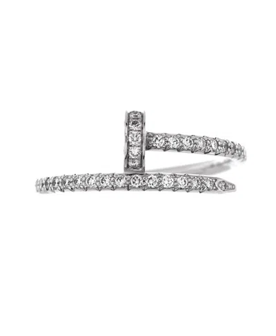 Pre-owned Pre-owned Cartier  Cartier Small Juste Un Clou Paved Ring 18k White Gold With Diamonds
