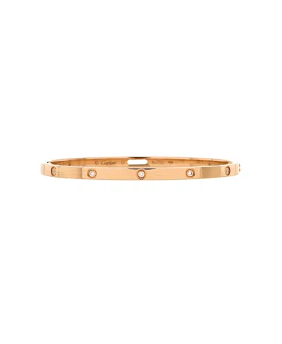 Pre-owned Pre-owned Cartier  Cartier Small Love 10 Diamond Bracelet 18k Rose Gold With Diamonds