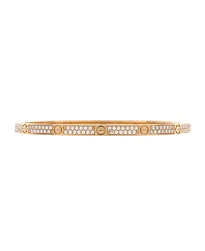 Pre-owned Pre-owned Cartier  Cartier Small Love Bracelet 18k Gold With Pave Diamonds