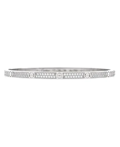 Pre-owned Pre-owned Cartier  Cartier Small Love Bracelet 18k White Gold With Pave Diamonds