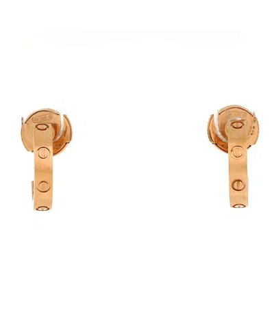 Pre-owned Pre-owned Cartier  Cartier Small Love Hoop Earrings 18k Rose Gold