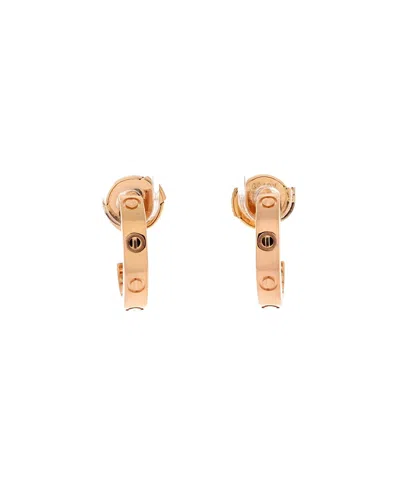 Pre-owned Pre-owned Cartier  Cartier Small Love Hoop Earrings 18k Rose Gold