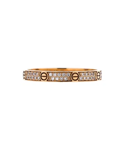 Pre-owned Pre-owned Cartier  Cartier Small Love Wedding Band Pave Diamonds Ring 18k Gold And Diamonds