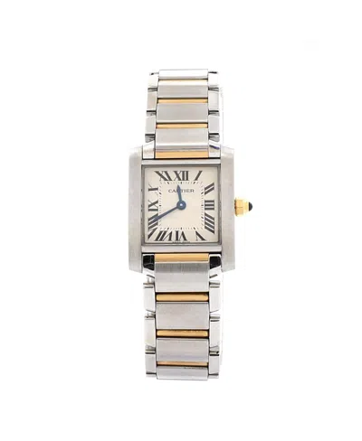 Pre-owned Pre-owned Cartier  Cartier Tank Francaise Quartz Watch In Stainless Steel And Gold 20mm In Brown