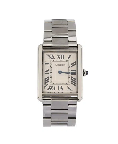 Pre-owned Pre-owned Cartier  Cartier Tank Solo Quartz Watch In Stainless Steel 27mm