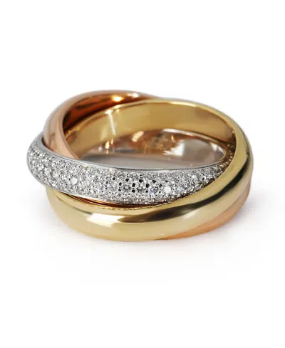 Pre-owned Pre-owned Cartier  Cartier Trinity 18k 3 Tone Gold Ring In K  Tone Gold
