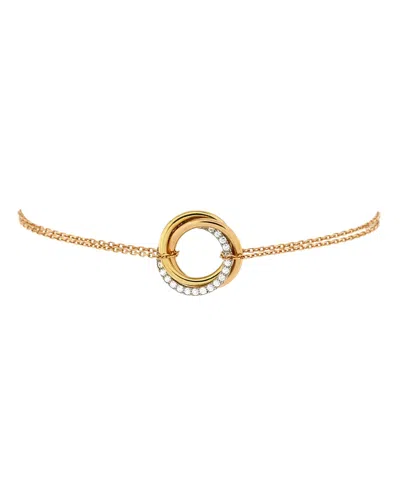 Pre-owned Pre-owned Cartier  Cartier Trinity Chain Bracelet 18k Tricolor Gold And Diamonds