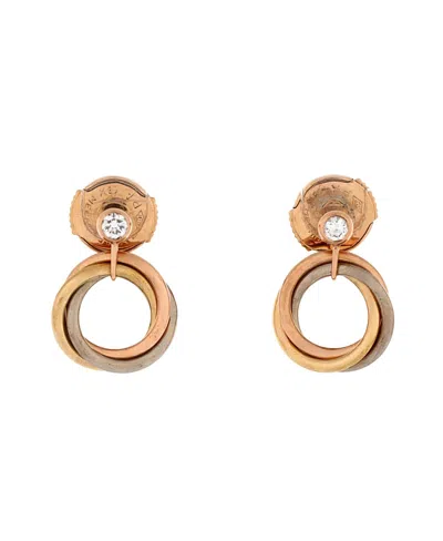 Pre-owned Pre-owned Cartier  Cartier Trinity Dangle Earrings 18k Tricolor Gold With Diamond