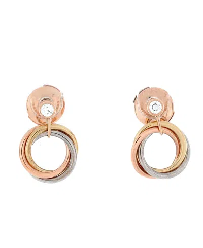 Pre-owned Pre-owned Cartier  Cartier Trinity Dangle Earrings 18k Tricolor Gold With Diamond In K Gold