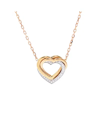 Pre-owned Pre-owned Cartier  Cartier Trinity De Cartier Heart Pendant Necklace 18k Tricolor Gold With Diamonds, 15 - 16