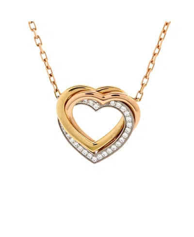 Pre-owned Pre-owned Cartier  Cartier Trinity De Cartier Heart Pendant Necklace 18k Tricolor Gold With Diamonds In K Gold