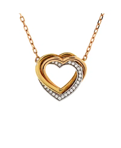 Pre-owned Pre-owned Cartier  Cartier Trinity De Cartier Heart Pendant Necklace 18k Tricolor Gold With Diamonds In K Gold