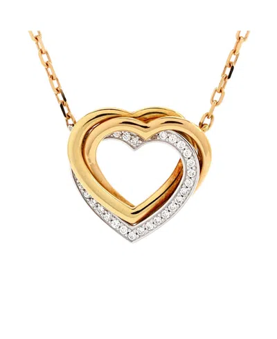 Pre-owned Pre-owned Cartier  Cartier Trinity De Cartier Heart Pendant Necklace 18k Tricolor Gold With Diamonds In K Gold