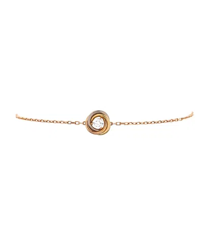 Pre-owned Pre-owned Cartier  Cartier Trinity Diamond Chain Bracelet 18k Tricolor Gold And Diamond